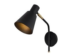 Aplique de pared, metal , negro, 14x36x40, casquillo E 27 Max 40 W
