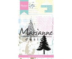 Marianne Design MM1625 Sellos Transparentes, Árbol de Navidad, para Manualidades de Estampado y Sellado, plastico, 8,3 x 2,7 cm