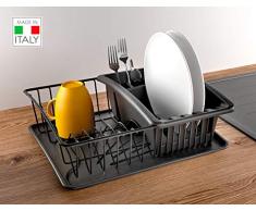 Metaltex Lava Escurreplatos, Negro, 35x30x12 cm