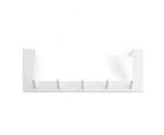 Rayen Gancho de puerta de acero pintado blanco 36 cm x 12,5 cm x 4 cm