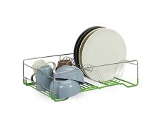 RelaxdaysÂ âÂ Escurreplatos Antideslizante, Acero Inoxidable, escurreplatos, H x B x T: Aprox. 12,5Â x 47Â x 31Â cm, Color Verde