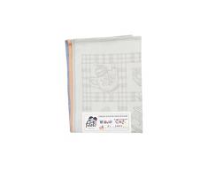FILET - Set de 3 Paños de Cocina de Jacquard con Inserto de Tela Aida 55 Agujeros para Bordar, Ideales para Secar la Vajilla, 100% Made in Italy, Diseño Cocina, Color Gris, Naranja y Azul
