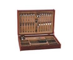 Monix Zurich - Set 75 piezas cubiertos de acero inox 18/10 con estuche Nogal (12 comensales)