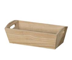 Artemio VIBAR - Cesta Rectangular de Madera (28 x 9 x 14 cm), Color Beige
