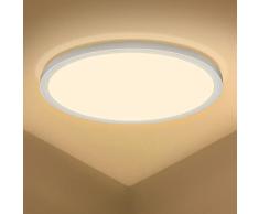 Plafon Led Techo, Ã295mm 18w 1600lm Plafon Led Techo Redondo, IP44 Impermeable, 18w Equivale a 150w Plafones Para Techo Led, 3000k Blanco Cálido Lámpara De Techo Para Baño, Cocina, Dormitorio, Salon