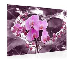 203631b - Cuadro de pared (120 x 80 cm, lienzo de fieltro, tamaÃ±o XXL, 3 piezas, fabricado en Alemania, listo para colgar), diseÃ±o de orquÃ­dea