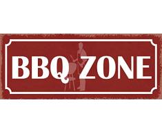 Schatzmix Blechschild BBQ Zone Metallschild Wanddeko 27x10 cm Tin Sign SeÃ±al metÃ¡lica, hojalata, Multicolor