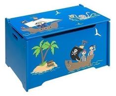 4uniq - Baúl de Madera para Juguetes Infantiles, diseño Pirata