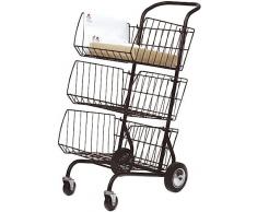 M-Office Selene Carrito De Correspondencia Compuesto por 3 Cestas De 10 Kg De Capacidad Cada Una,