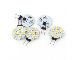 Sourcingmap - 5 x ahorro de energÃa g4 5050 smd 6 led del gabinete de la lámpara bombilla de luz blanco cálido