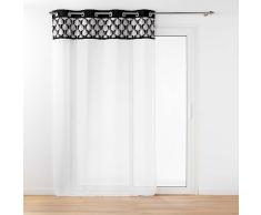Douceur dIntérieur Suavidad Interior, Visillo con Ojales (140 x 240 cm) Kasita Negro, Velo Tejido y Top Gamuza Bordado