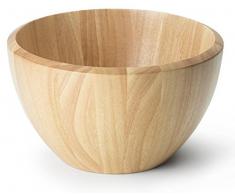 Continenta Ensaladera de madera de árbol de caucho, madera Cuenco de madera Cuenco, frutero, tamaño: diámetro 30 x 18 cm