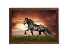 postergaleria Cuadro en marco, póster moderno, pared artÃstica, varios temas 50 x 70 cm (caballo negro)