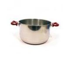 Inde - Olla Alta 2 Asas Rojo s/Tapa 20cm Acero INOX