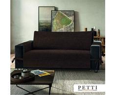 PETTI Artigiani Italiani Funda de Sofa, Tela, Marrón, 4 Plazas (230-235 Cm de apoyabrazos a apoyabrazos)