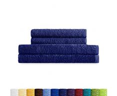 Eiffel Textile Juegos de Toallas Calidad Rizo 400 gr, AlgodÃ³n Egipcio 100%, Azul Marino, 2 Lavabo 2 Sabana, 4 Unidades