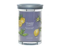 Yankee Candle Signature - Vela perfumada | Vela grande de té negro y limón con doble mecha, mezcla de cera de soja de larga duración, regalo perfecto para mujeres