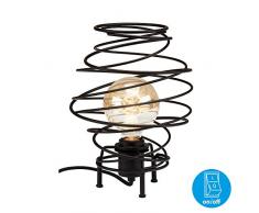 Briloner Leuchten mesa, con 1 luz, lÃ¡mpara de mesilla retro, vintage, acero negro, 1x E27, mÃ¡x. 60 vatios, incluye interruptor de cable, 210x293 mm (diÃ¡metro x alto), 210 x 293 mm