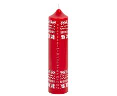 Talking Tables Vela de Adviento roja con pilar de Navidad para corona, cera sin perfume de 20,5 cm, fechas para la cuenta regresiva para el dÃa de Navidad, decoración de mesa