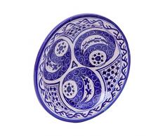 Biscottini Plato decorativo de 25,5 x 25,5 x 6,5 cm | Plato de cerámica artesanal marroquà | Decoraciones de cocina | Platos decorativos pintados a mano