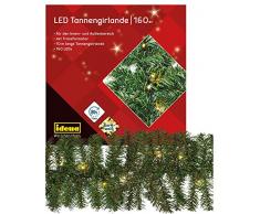Guirnalda de abeto con 160 ledes en blanco cálido, 8 horas de función de temporizador, para Navidad, decoración, como luz de ambiente, aprox. 10 m x 25 cm