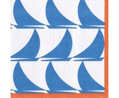 Caspari Sail Away servilletas, luz Azul, Pack de 20
