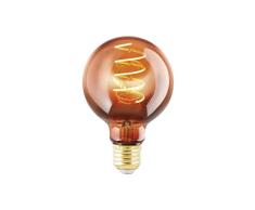 EGLO LED E27 regulable, LED espiral Globo, bombilla vintage de cobre en diseño retro, 4 vatios, 30 lúmenes, blanco cálido, 2000k, foco Edison G80, à 8 cm