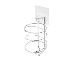 Compactor Porta secador de pelo autoadhesivo Plata 11 x 10.5 x H.25 cm