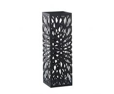 DRW Paraguero Cuadrado de Metal en Negro 15,5x15,5x49cm