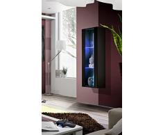 ASM Vitrina con LED, 2 estantes, Color Negro