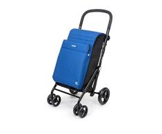 Carlett - Carro de la Compra, Carrito Plegable para Supermercado, con 4 Ruedas Resistentes a la Lluvia y una Gran Capacidad 32kg, Bolsa Principal 64L, Térmica 12L â Modelo Urban Family, Color Océano