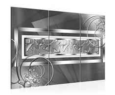 Runa Art 108031b - Cuadro de pared abstracto (120 x 80 cm, lienzo de fieltro, tamaÃ±o XXL, 3 piezas, fabricado en Alemania, listo para colgar), color gris