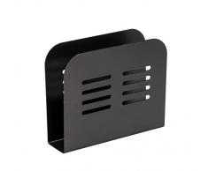 WENKO Servilletero Baco, soporte para servilletas universal, ideal para servilletas de papel en diferentes decoraciones, hecho de metal con recubrimiento de polvo en negro, 15 x 12,5 x 4 cm