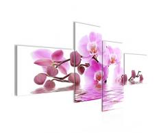 Runa Art imÃ¡genes flores OrquÃ­dea Wandbild 200 x 100 cm Vlies - lienzo XXL formato Wandbilder salÃ³n vivienda Deko Kunstdrucke Pink 4 piezas - Made in Germany - terminado de colgar 200641a