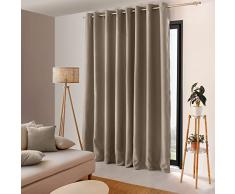 Enjoy Home - Cortina Opaca bÃ¡sica, 16 Ojales Plateados, 4 cm de diÃ¡metro, 100% poliÃ©ster, Tejido Certificado Oeko-Tex â 300 x 240 cm â Color Natural