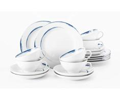 Seltmann Weiden 18 Piezas | Set para 6 Personas | Serie Paso Blanco | Servicio Incluye Cada 6 Plato de dseayuno, Taza, platillo de cafÃ©, 0.22 litros, Porcelana