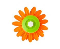 VIGAR Flower Power Pinzas con Iman para Cocina, Material: ABS, Goma, PPN, Imán: Acero, Aluminio, Boro, Naranja, 8 x 8 x 2.5 cm, 3 Unidades
