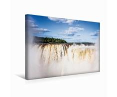 CALVENDO Lienzo Premium de 45 cm x 30 cm Horizontal, Cascada de Iguazú Imagen sobre Lienzo, Lienzo: Gauchos - Anden - Cascada de Agua Orte Lugares