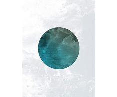 Komar Wandbild Von Solum Orbis | Poster, Bild, Wohnzimmer, Schlafzimmer, Dekoration, Kunstdruck | ohne Rahmen | P095C-30x40 fotomural, Blau, WeiÃ