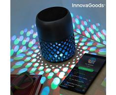 InnovaGoods Lámpara LED Recargable con Altavoz Bluetooth Mandalamp, Negro
