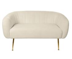 DRW Sofa Estilo Concha cuqui Beige y Dorado 118X53X98 cm