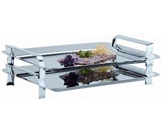 Aps - Modelo : 11222 - Bandeja Inoxidable Brillante con Asas - Dimensiones : 53 X 32,5 X 4 Cm