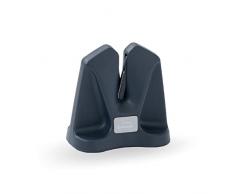 Lacor - 39263 - Afilador de Cuchillos Manual, DiseÃ±o vertical, Dos fases de afilado, 100% preciso y seguro, Antideslizante, Color gris