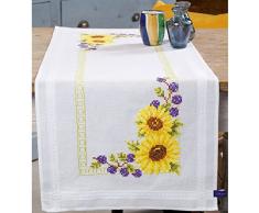 Vervaco â Kit para cojÃn Girasoles Camino de Mesa Bordado, 100% algodón, Multicolor