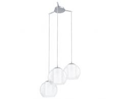EGLO BOLSANO iluminación de suspensión Cepillado Cromo, Espejo, White E27 - Iluminación de suspensión (Cepillado, Cromo, Espejo, White, Vidrio, Acero, Bedroom, Cocina, Living room, Mate, IP20)