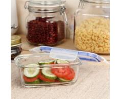 Borgonovo 0033538 Rectangular Caja 0.38L Azul, Transparente 1pieza(s) Recipiente de almacenar Comida - Recipiente para Alimentos (140 mm, 94 mm, 60 mm, 310 g, 1 Pieza(s), 80 cm)