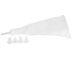 Zenker Manga Pastelera Reutilizable, Incluye 5 boquillas Intercambiables, Manga para Repostería de Polietileno y Polipropileno, 27x15cm, manga para repostería, Color Blanco, 1 ud.
