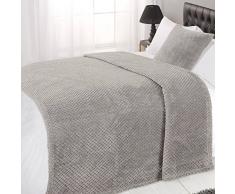 Dreamscene â Gofrera Suave visón Manta cálida Manta de sofá Cama, Gris, 125 x 150 cm
