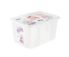 keeeper Peppa Pig - Caja de almacenaje con tapa para niÃ±os, 45 l, color transparente