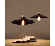 Barcelona Led Lampara Vintage Industrial Colgante de Luz Negro Metal Retro Clásico Edison Moderna Iluminación, 2 pcs